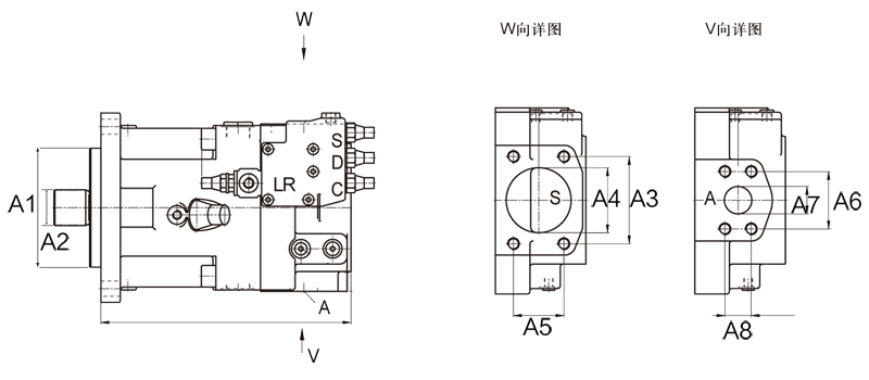 HZ-A11VO系列液压泵安装结构尺寸表